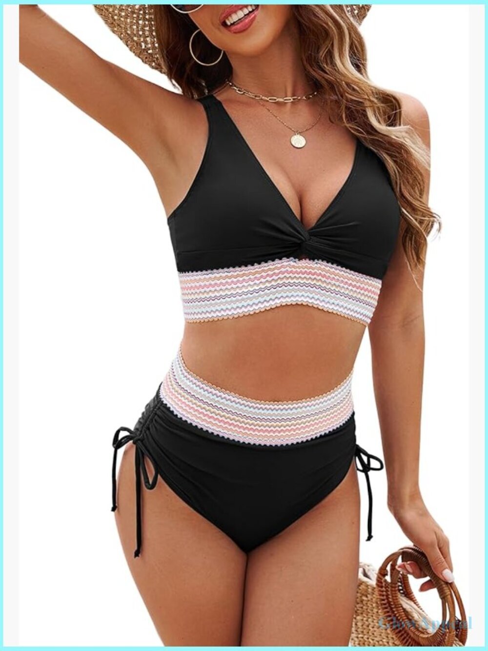 High Waisted Bikini Set Tummy Control Two Piece Swim Suit Modest Summer